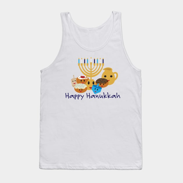 Happy Hanukkah and cute Hanukkah characters Tank Top by sigdesign